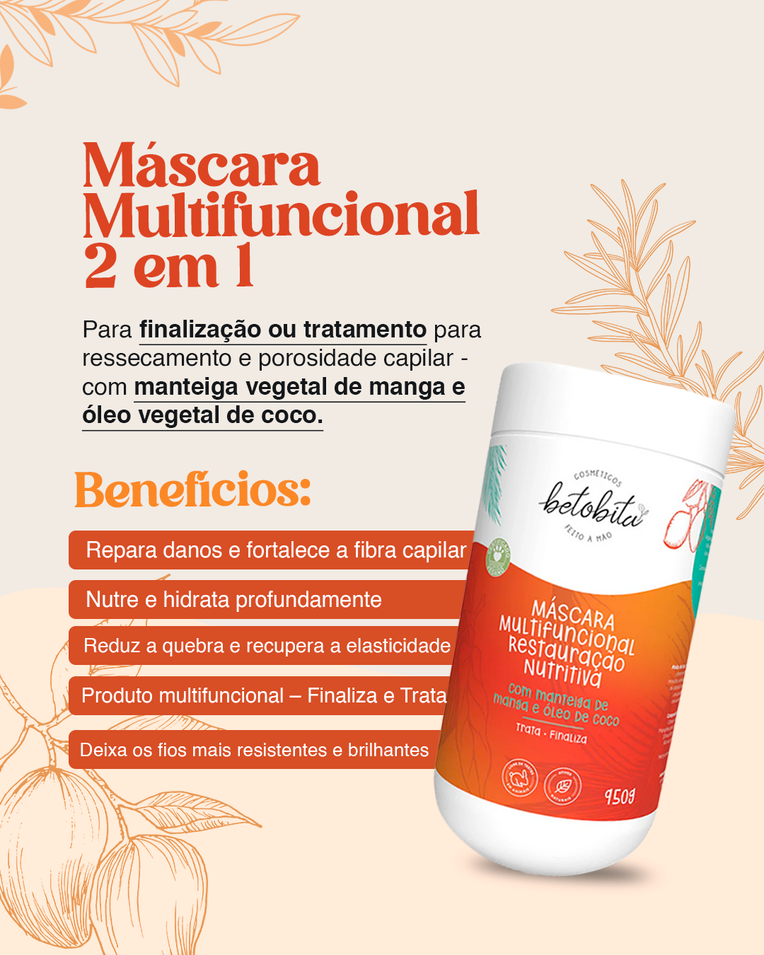 Máscara Capilar Multifuncional Restauração Nutritiva 950g