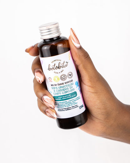 Mix de Óleos Vegetais para Umectação e Cuidados do Couro Cabeludo 120ml