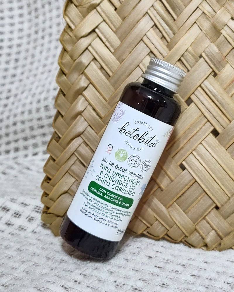 Mix de Óleos Vegetais para Umectação e Cuidados do Couro Cabeludo 120ml